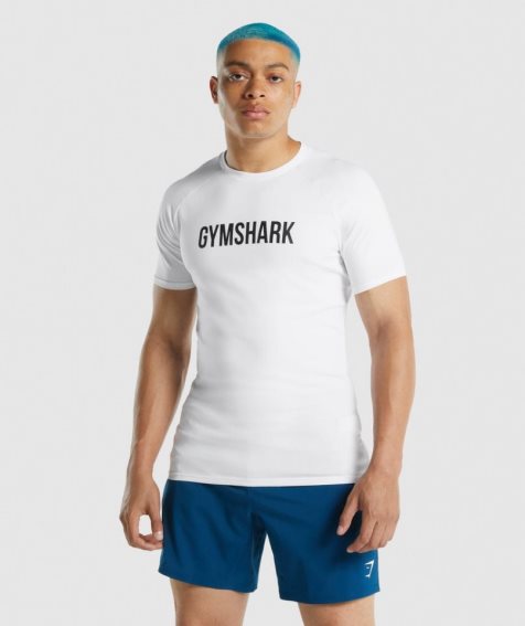 Men's Gymshark Apollo T-Shirts White | CA N78D3A